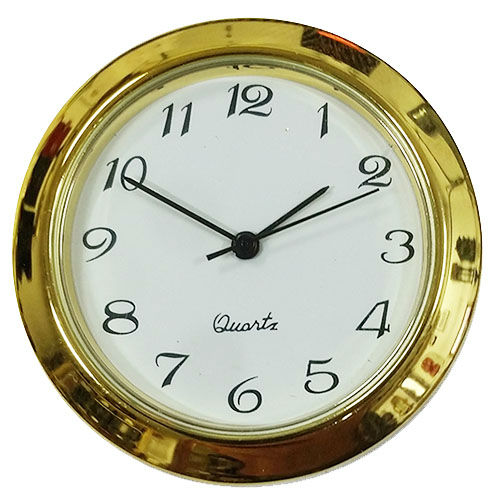 HUAJIA Quartz Clock Head Fit-up Insert Round Clock Long Lasting for Household 1 Set Golden