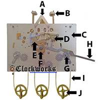 Hermle Clock Parts 1161 front diagram