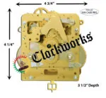 Diagram showing minimum case width, height, and depth required for the Hermle 141-041 rear strike clock movement.