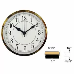 Dolity 3X 70 Mm/2.8 Inch Round Quartz Clock Insert with Arabic Numerals Fit 61mm/2.40inch Diameter Hole Silver Bezel 