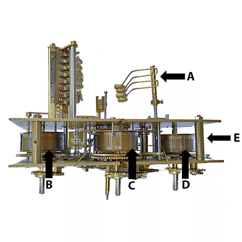 Kieninger-KSU Clock Movement-Parts - Bottom Diagram - Clockworks