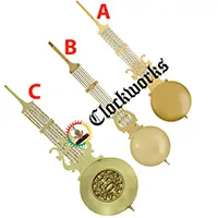 Lyre style metal clock pendulum