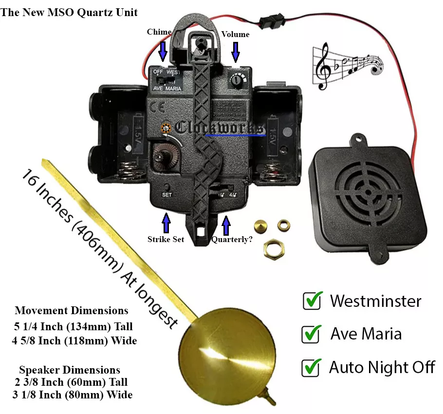 Chiming Quartz clock movements