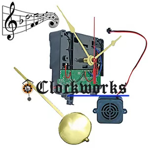 Quartz Tubular Bell Chime Clock Movement Light Sensor Night Off 1/4" Dial Sword 