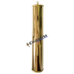 Polished clock weight with shell from