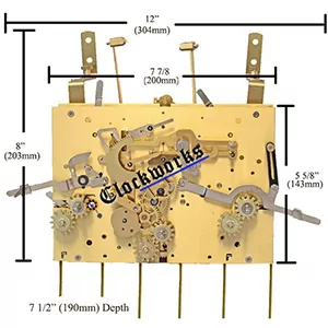 Kieninger mechanical  wall &mantel clock seconds hands length 20 mm shaft 12.mm 