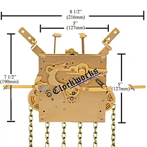 Kieninger Pendulum Clock Comtoise Clock Chain Winder Kieninger Brass Length 124 CM 