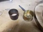 Clock barrel with no main spring in it from