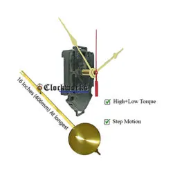 Time and pendulum quartz clock movement by clockworks.com from