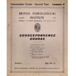 British Horological Institute Correspondence Course Intermediate Grade Second Year Lesson 9_1 from