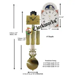White Moon Dial Grandfather Clock Kit