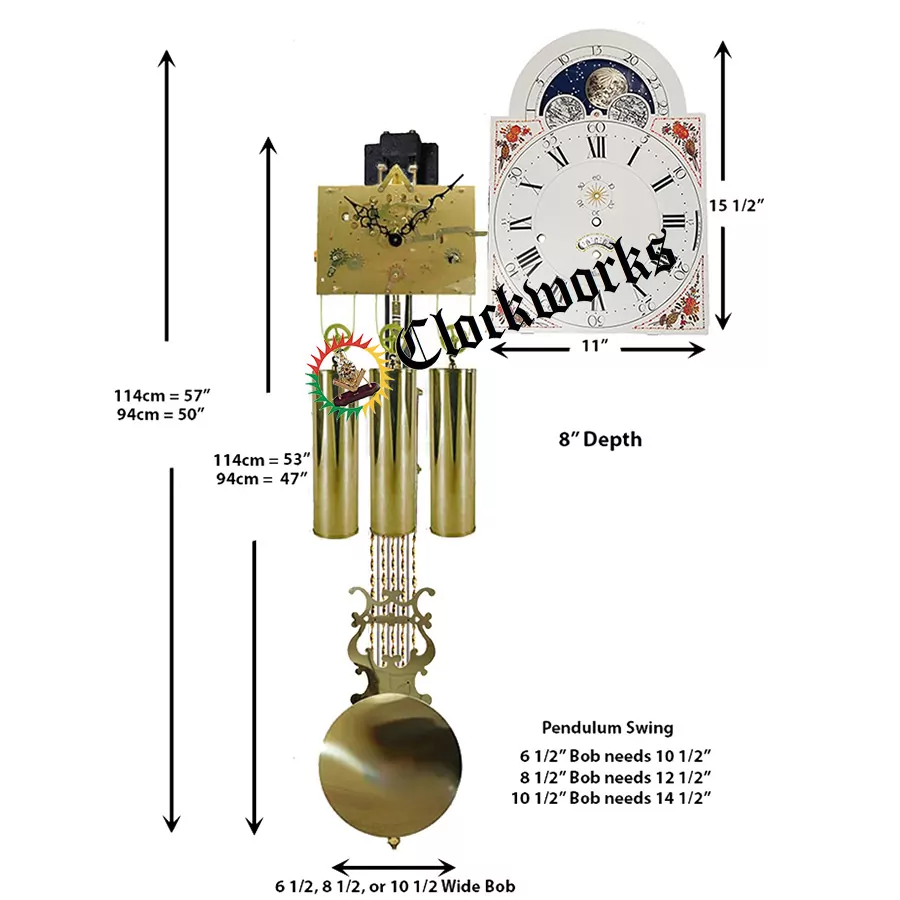 Kieninger Grandfather clock pendulum for 116 cm movement 220 mm diameter bob 