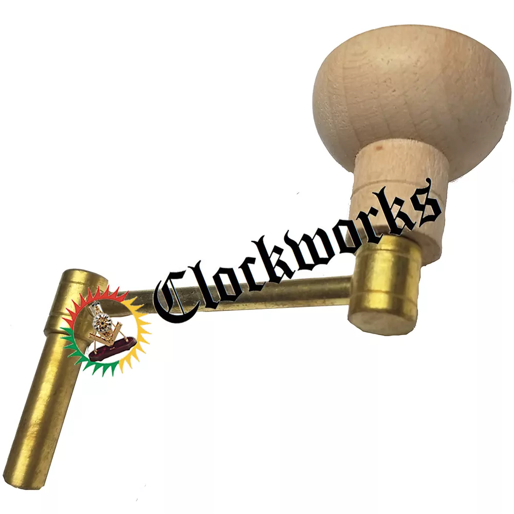 New Small Wooden Handle Crank Clock Key Size 2 2.75mm 