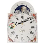 1161-853 Clock Dial White Floral Calendar from