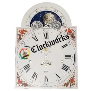 1161-853 Clock Dial White Floral Calendar from