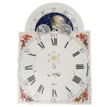 1161-853 Clock Dial White Floral Calendar from