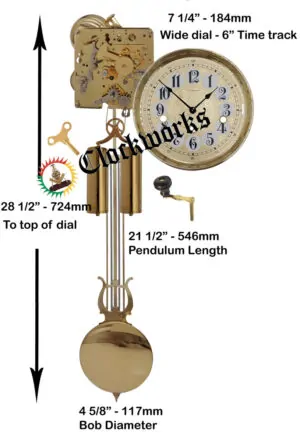 Hermle Westminster Bell Strike Vienna Style Clock Kit351-870.kit15 from