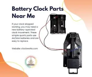 battery operated clock parts with wires and battery holder for quartz clock repair