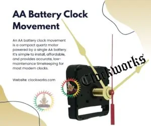 black quartz AA battery clock movement with gold hands and red second hand