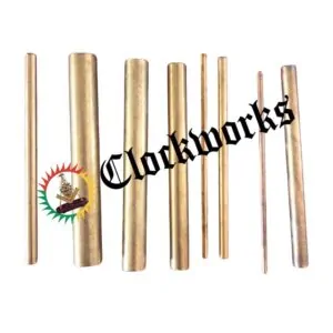 Brass clock repair bushing assortment showing eight tubes in multiple diameters.