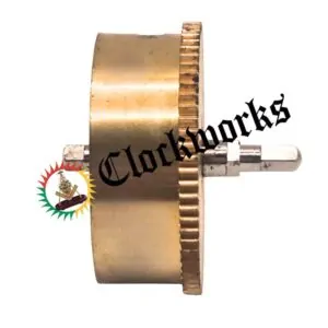 Hermle 131 130 mainspring barrel 31 replacement top view with brass cap and mounting post