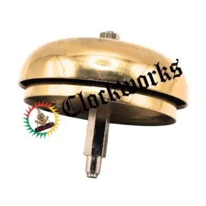 Hermle 130 series clock bell set side view with dual brass bells