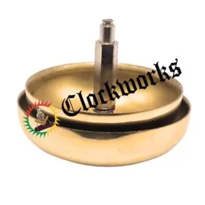 Hermle 130 series clock bell set interior view showing bell interiors and strike shaft