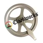 1-3-4 inch satin silver pulley for Hermle 1161 KSU and 461 MSU clock movements front view