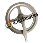 1-3-4 inch satin silver pulley for Hermle 1161 KSU and 461 MSU clock movements rear view