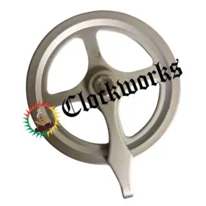1-3-4 inch satin silver pulley for Hermle 1161 KSU and 461 MSU clock movements rear view